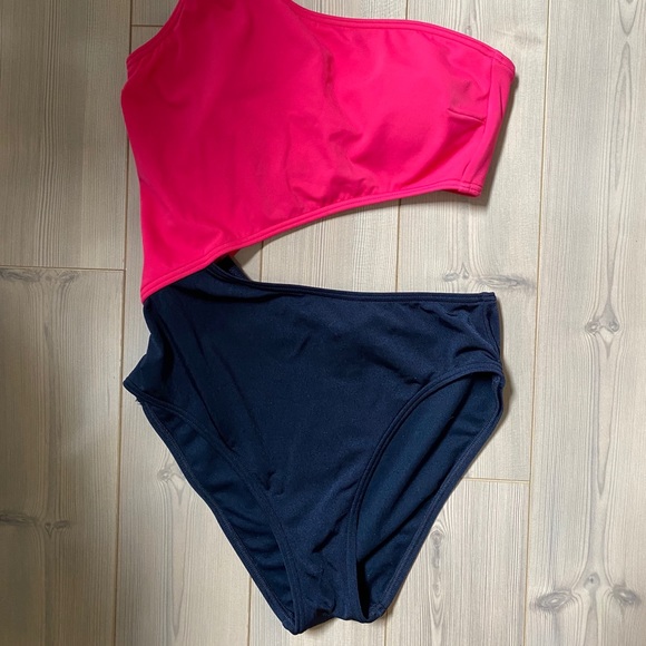 A&F Colorblock One Shoulder One Piece Swimsuit XS - Picture 3 of 5